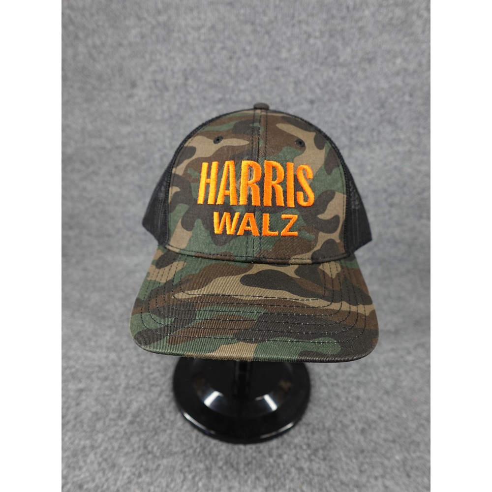Otto Harris Walz Trucker Hat Unisex OSFM Camo Orange Embroidered Snapback Cap
